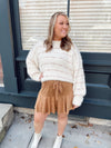 Rayna Suede Tiered Skort
