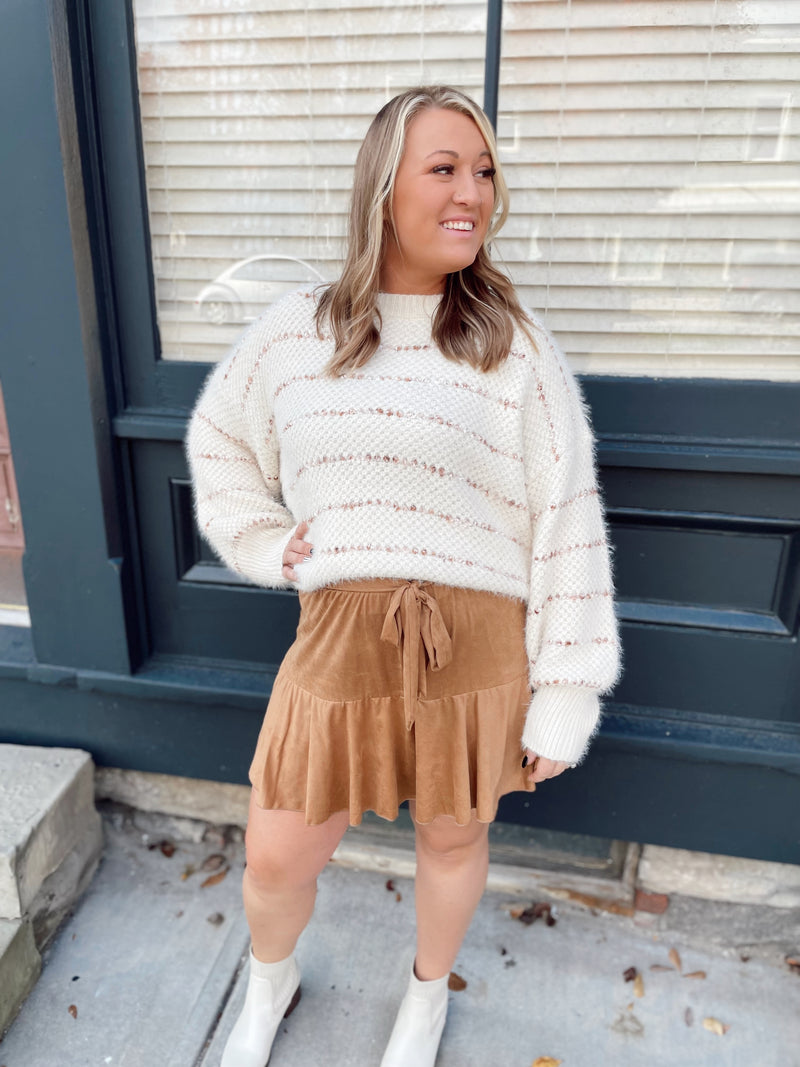 Rayna Suede Tiered Skort