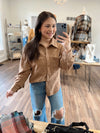 Easy to Wear Button Down Shacket- Mocha