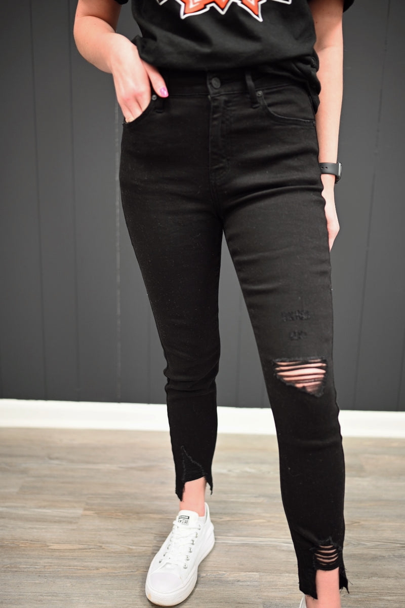 Azariah High Rise Skinny Jean-Black