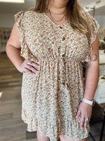 Kynlee Button Front Dress-Cream