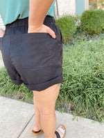 Lauryn Twill Shorts-Black