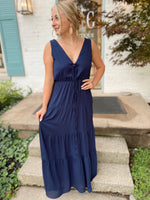 ZZZ Luz Tiered Maxi Dress-Navy