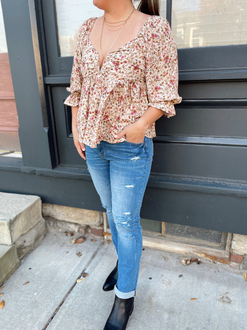Halle Floral Print Top