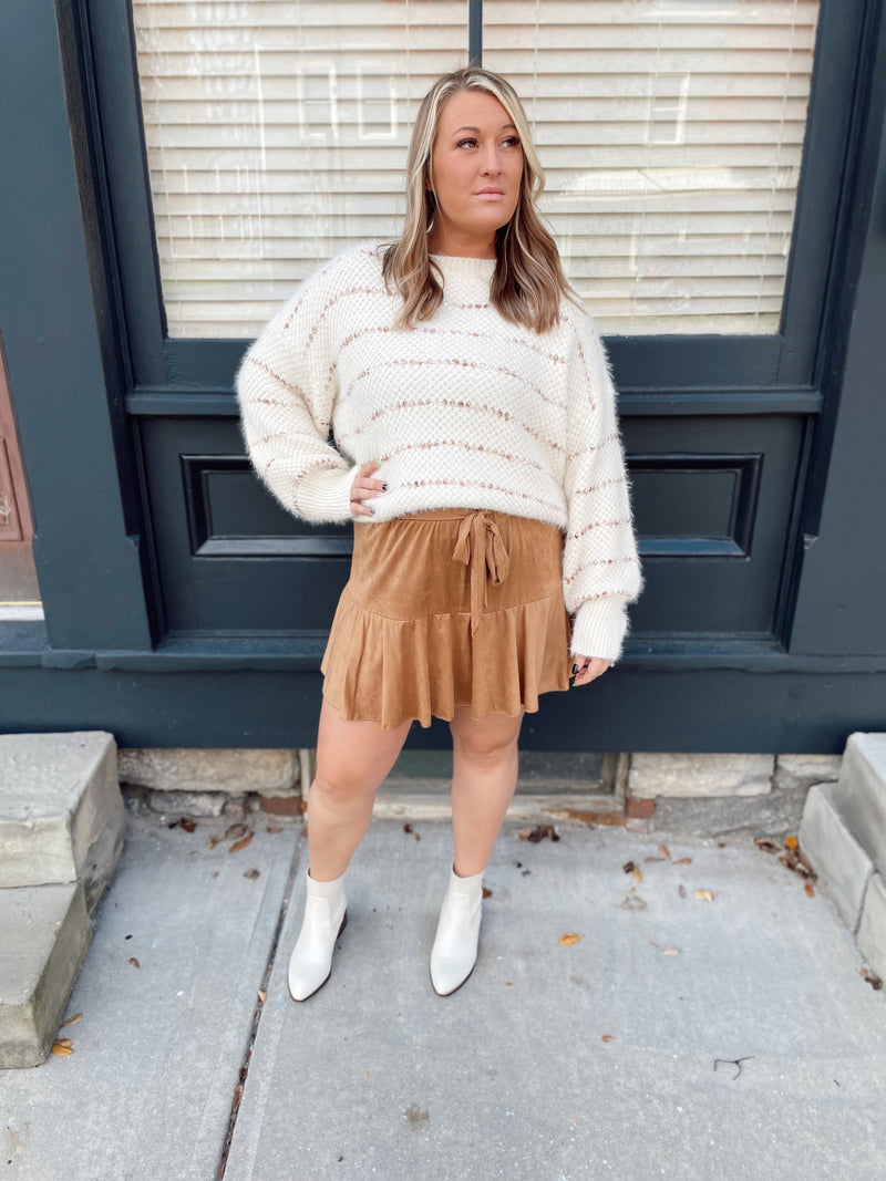 Rayna Suede Tiered Skort
