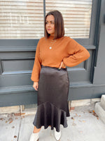 Alani Leopard Print Satin Skirt