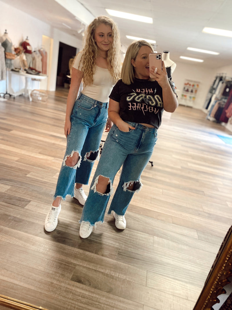 Addie High Rise Wide Leg Jean