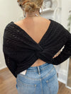 Jada Twist Back Top-Black