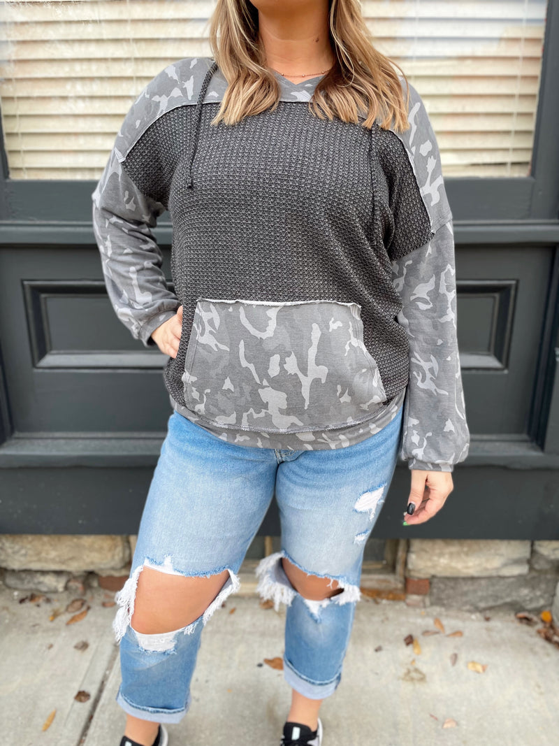Mosalyn Camo Print Hoodie