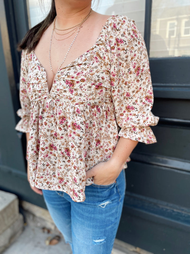 Halle Floral Print Top