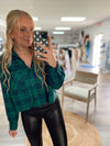Cute In Plaid Cropped Flannel Top
