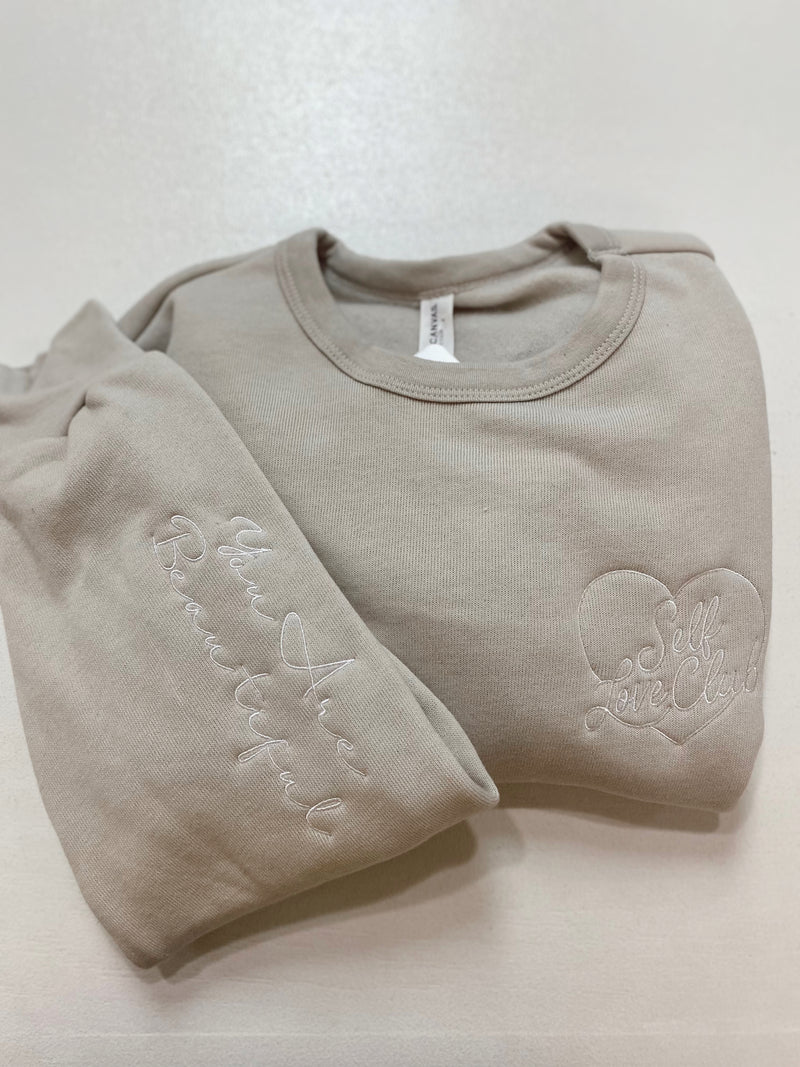 Self Love Club Crewneck With Sleeve Detail