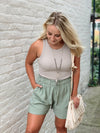 Danica A Line Basic Shorts-Sage