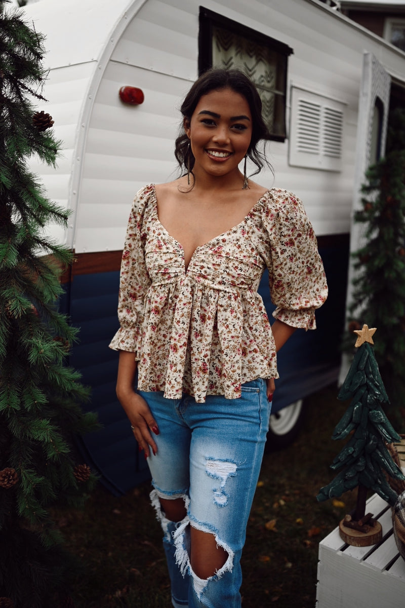 Halle Floral Print Top