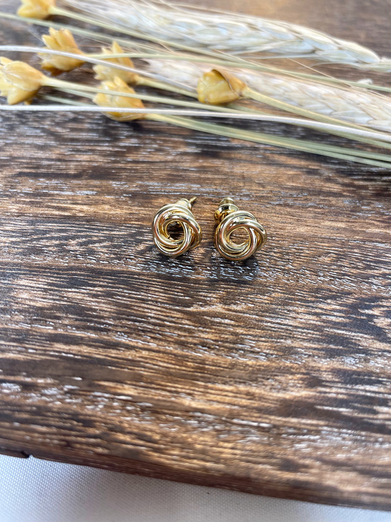 Knot Stud Earrings- Gold