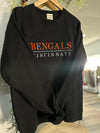 Hometown Cincinnati Embroidered Crewneck-Black
