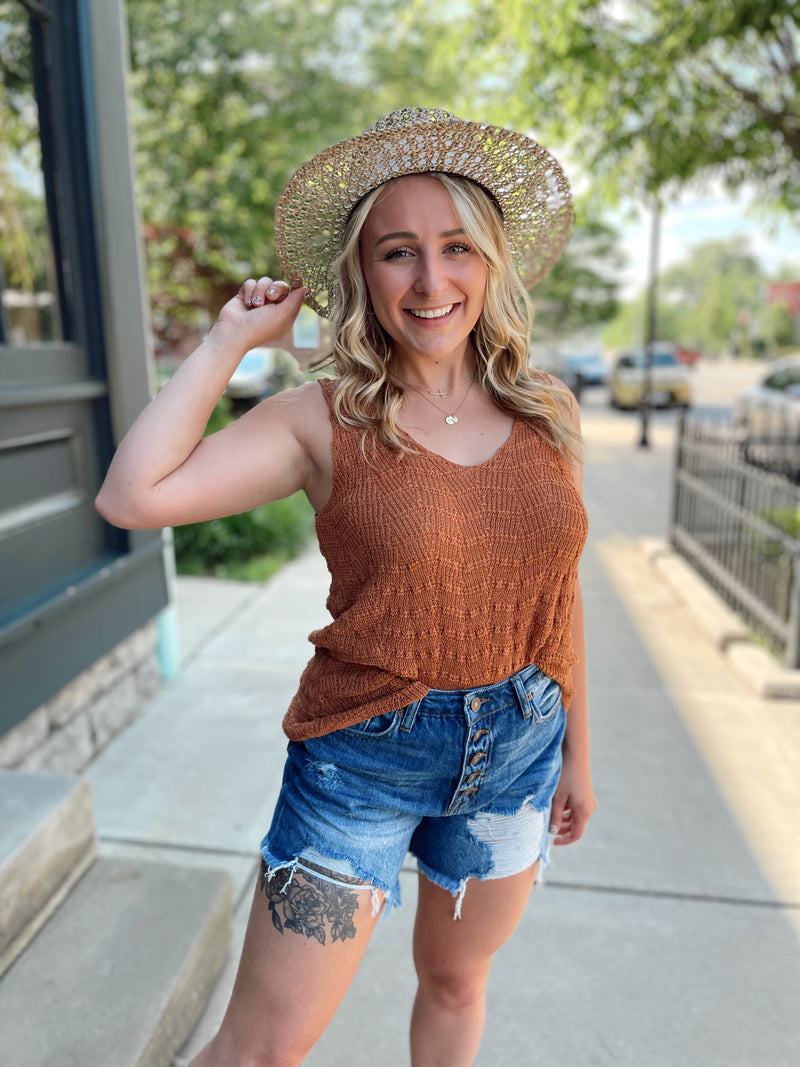 Easy On Me Crochet Tank-Gucci