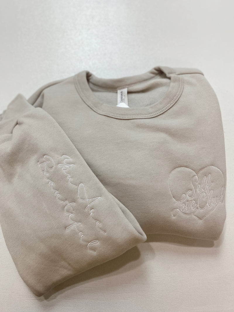 Self Love Club Crewneck With Sleeve Detail