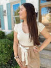 Thea Pleated Shorts-Mocha