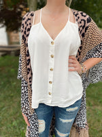 Evlin Buttoned Front Cami-Off White