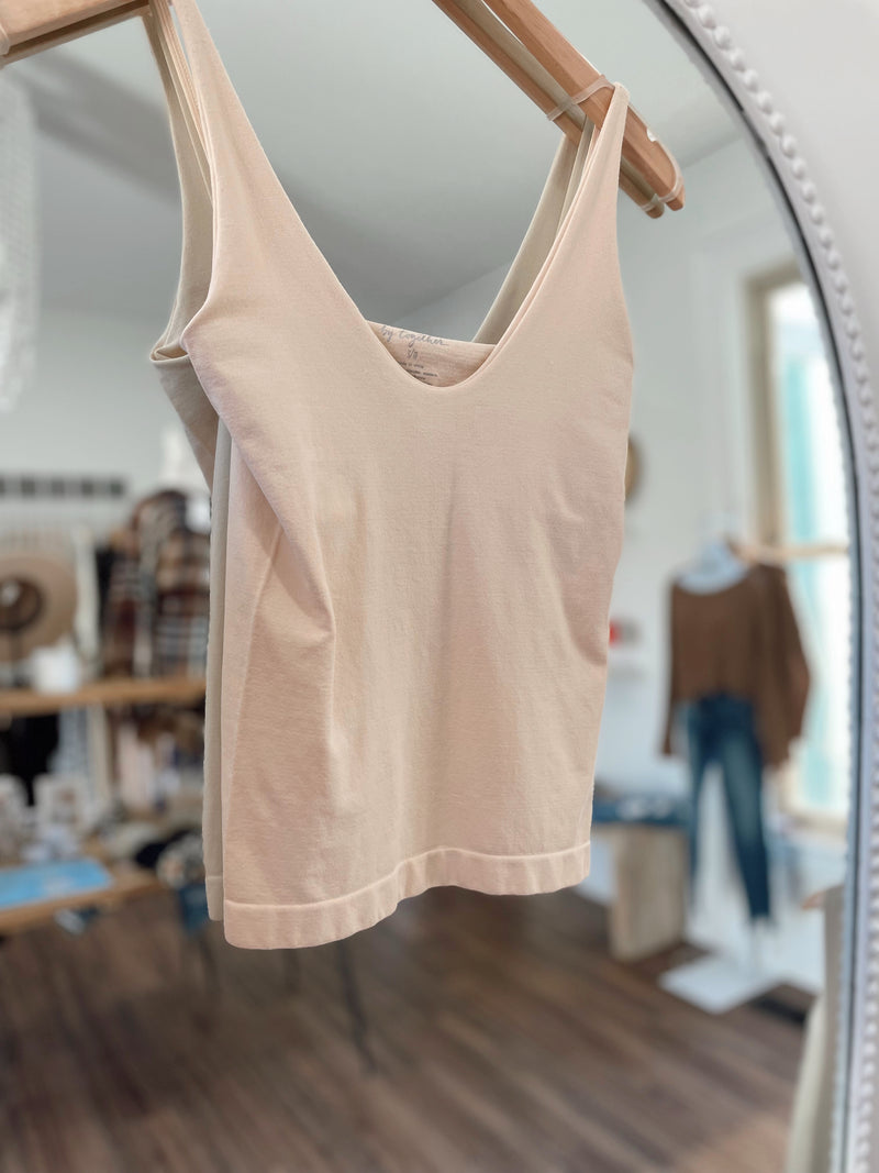 Ezra V-Neck Seamless Tank-Nude
