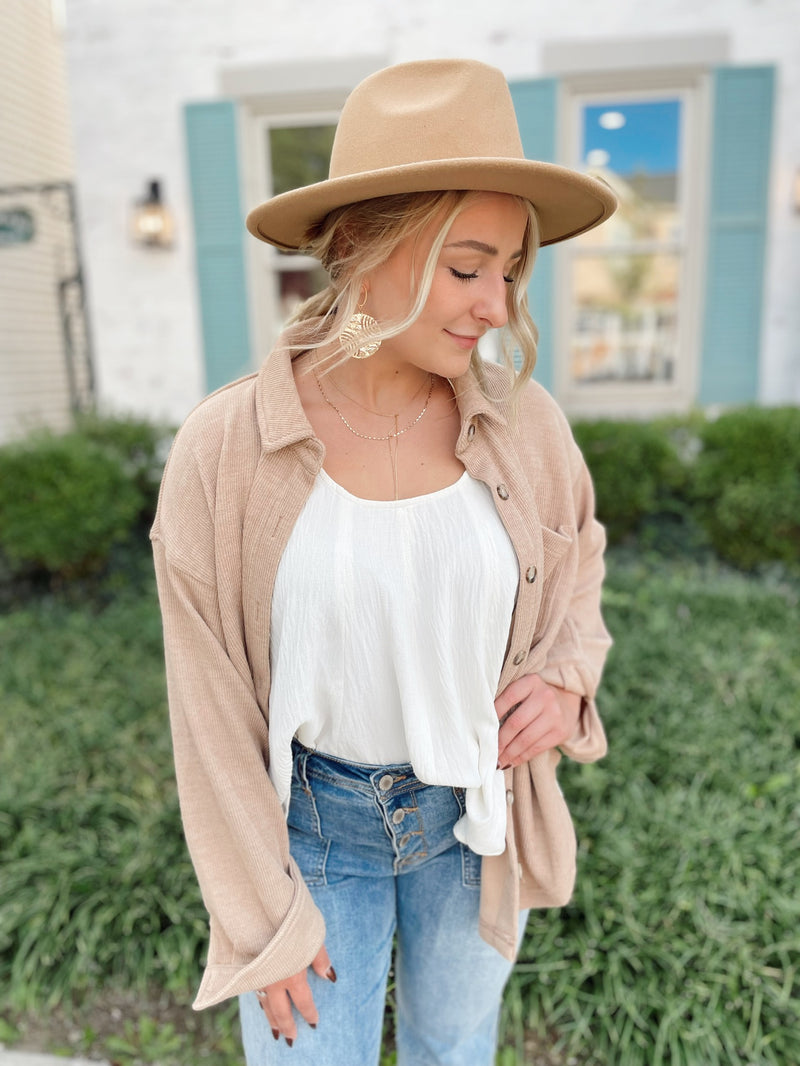 Kaiya Textured Sleeveless Top-Cream