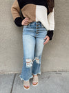 Cara Cropped Distressed Flares
