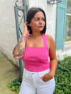 Cleo Tie Back Top- Hot Pink