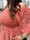Easy On Me Midi Dress-Coral