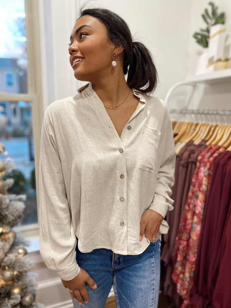 Jamila Linen Shirt-Oatmeal