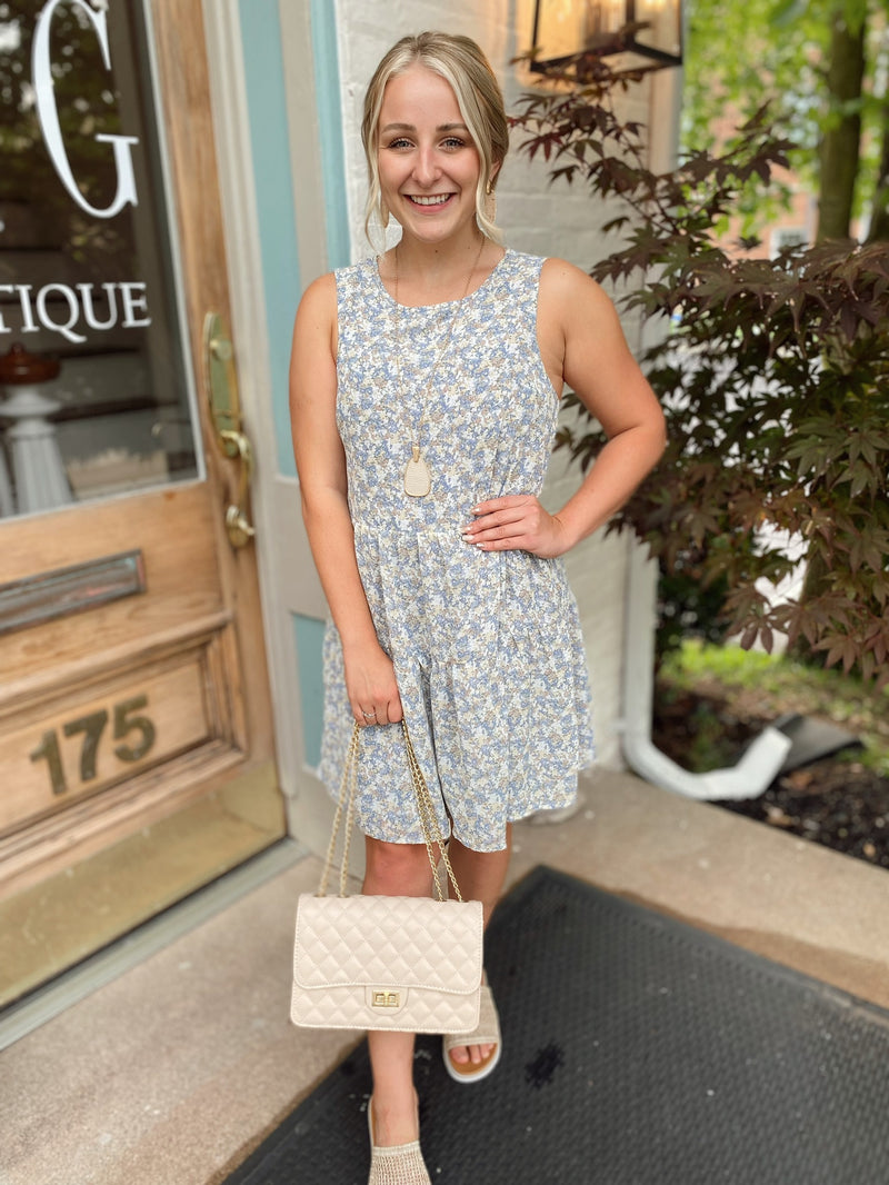 SSS Skye Tiered Floral Dress-Blue