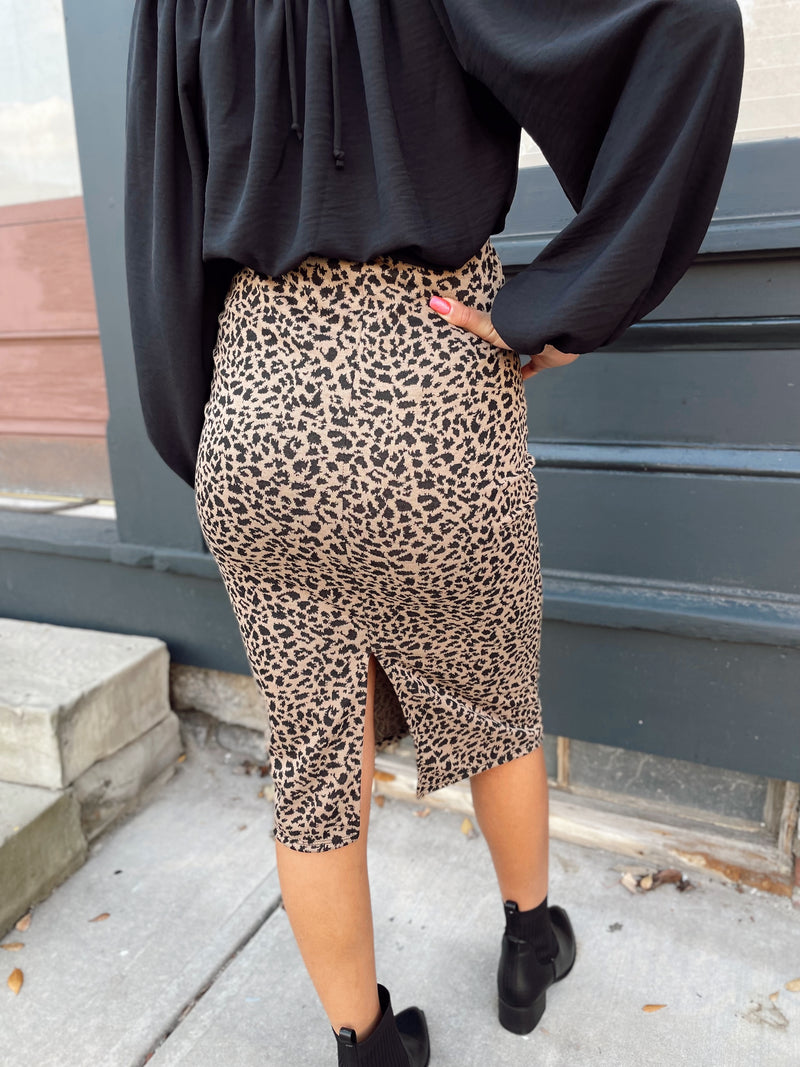 Lina Cheetah Midi Skirt