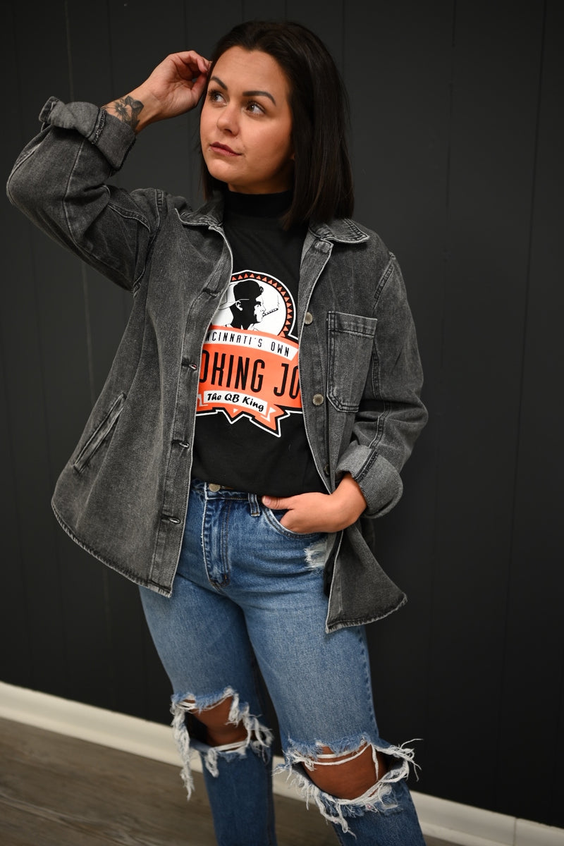 Lillee Denim Jackets-Charcoal