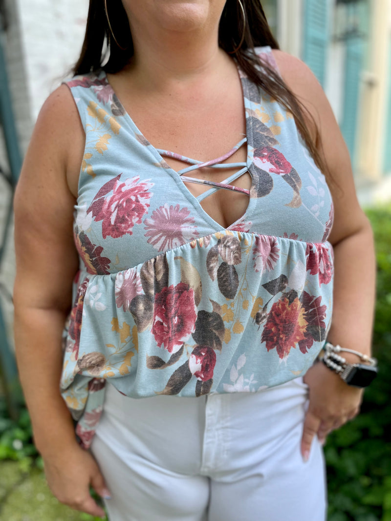Rochelle Floral Print Babydoll Top
