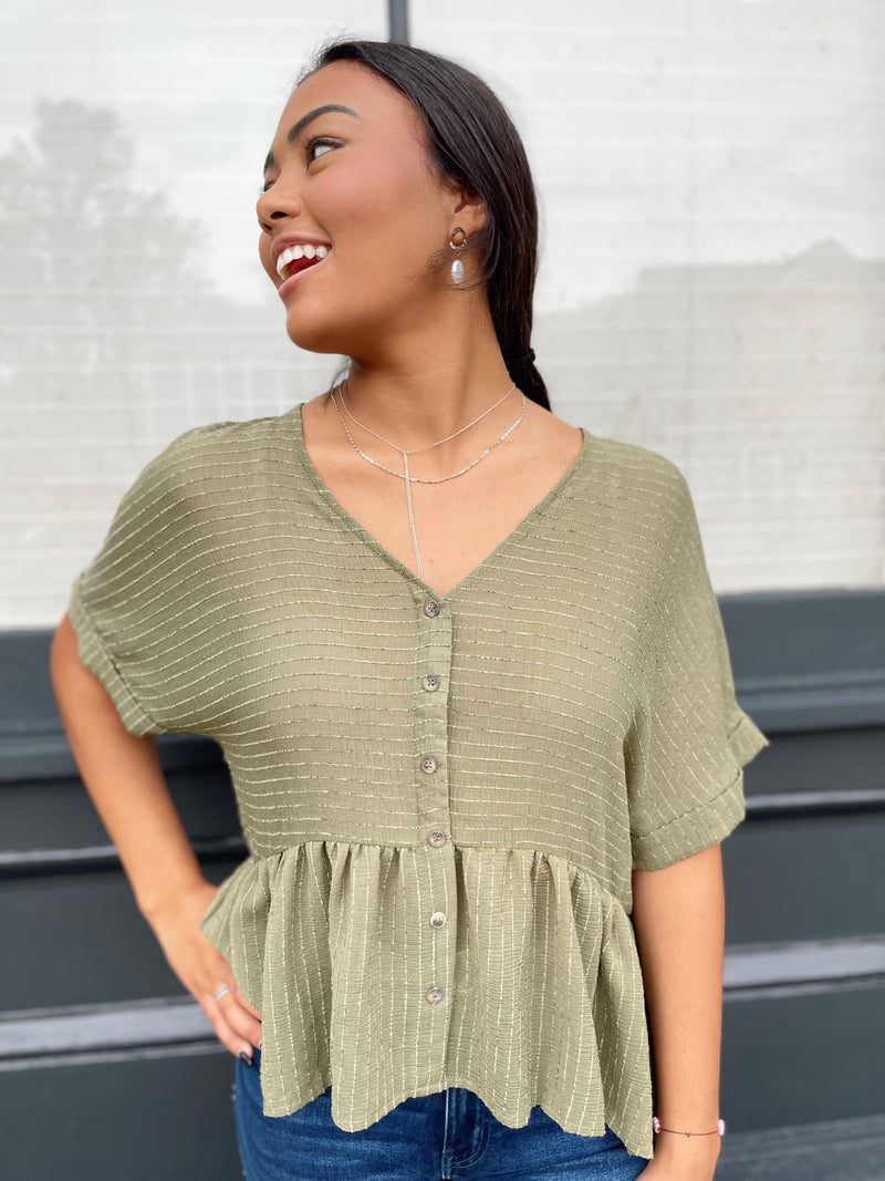 Sasha Striped Button Down Top