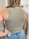 Sami Ribbed V-Neck Brami- Light Moss