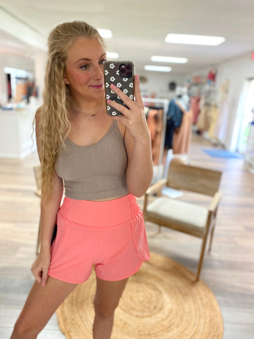 Rocky Highwaisted Athletic Short-Bubble Gum