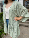 Pretty Lady Floral Cardigan-Sage
