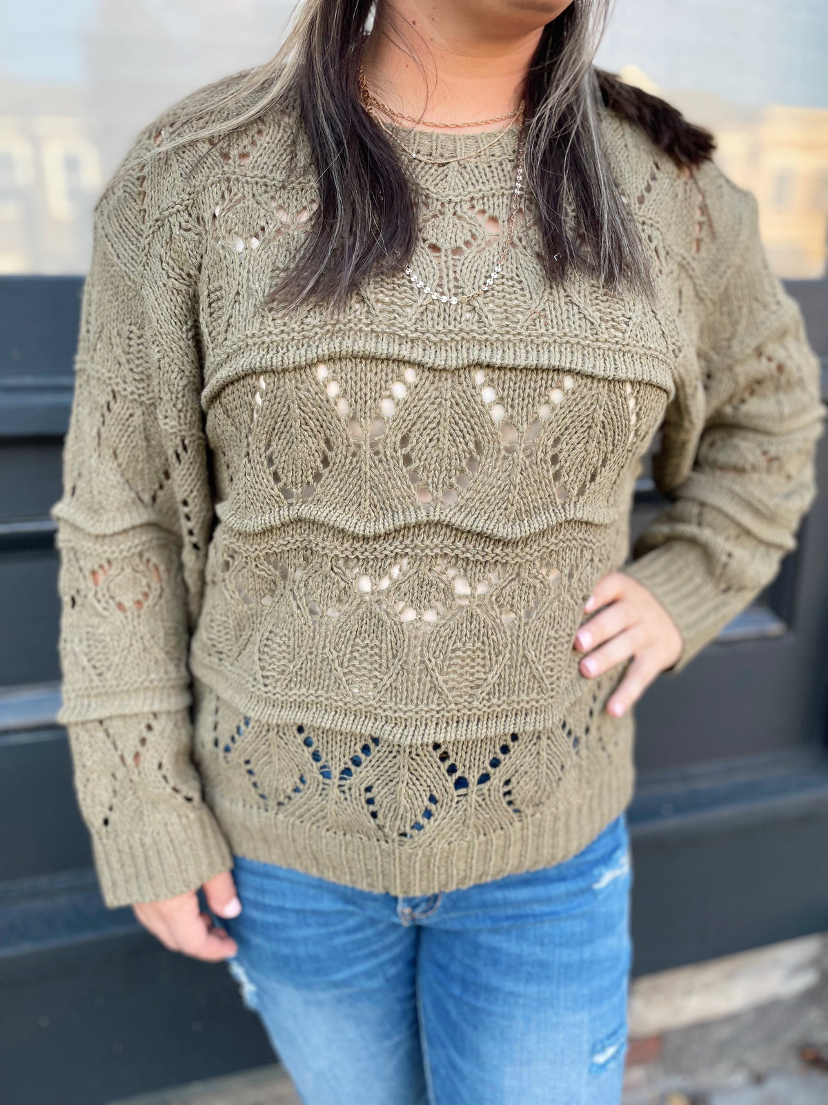 Randa Crochet Knit Sweater