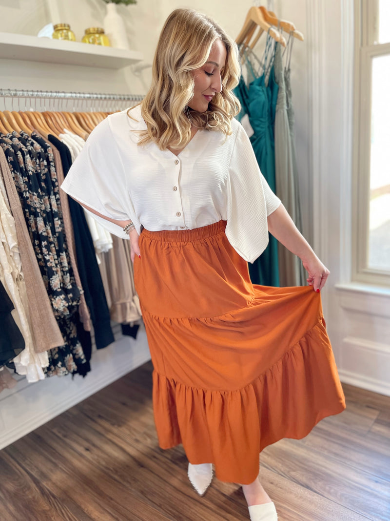 Frankie Tiered Maxi Skirt-Amber