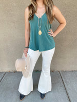 ZZZ Feel So Free High Rise Flare Jeans-White