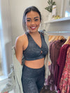 Shimmer Baby Foil Print Sports Bra