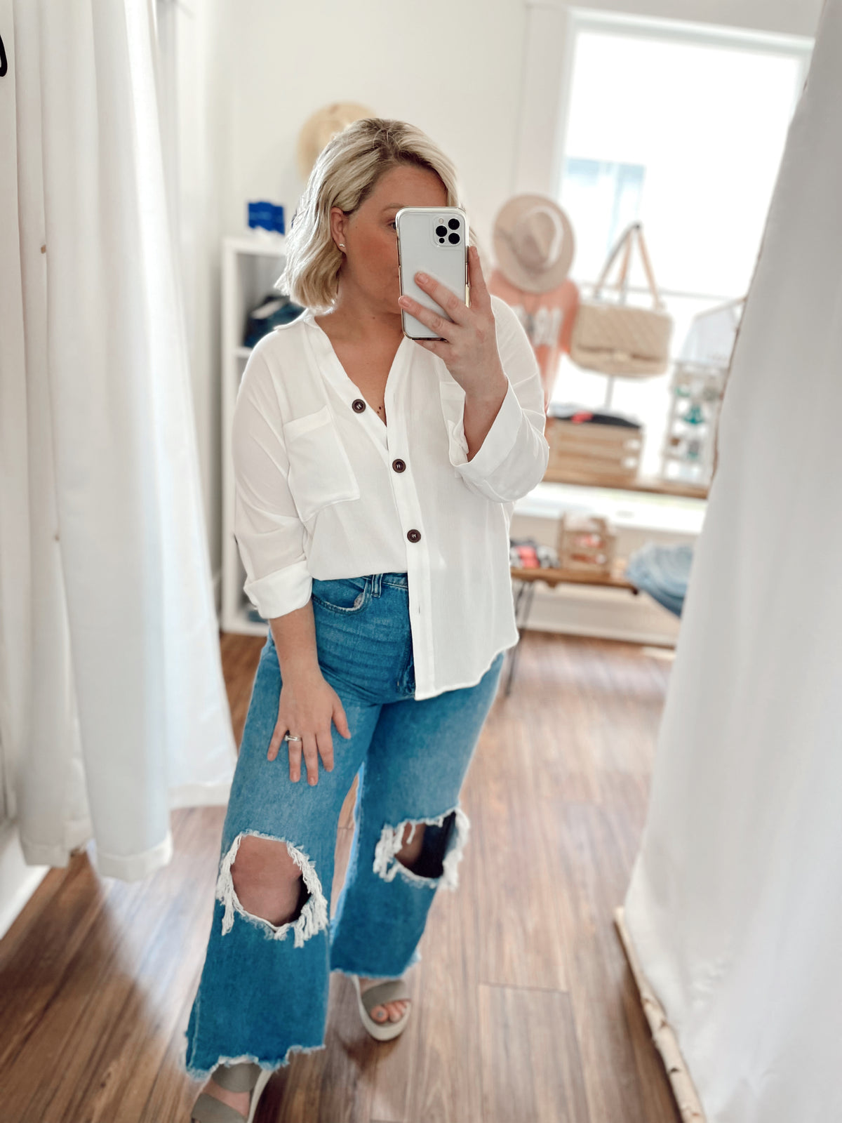 Need, Must, Want Button Up Top