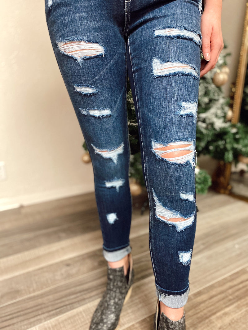 Mia Distressed Dark Wash Jeans