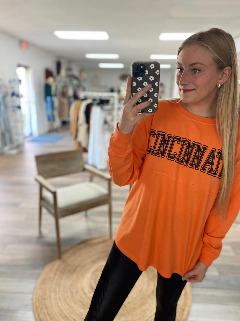 Cincinnati Game Day Long Sleeve- Orange