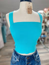 Cleo Tie Back Top- Turquoise