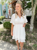 Blair Flowy Sleeve Dress-Ivory