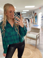 Cute In Plaid Cropped Flannel Top