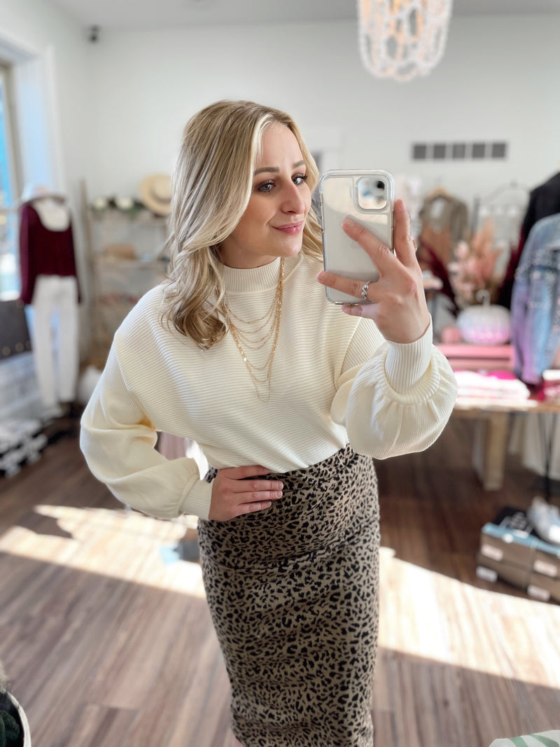 Lina Cheetah Midi Skirt