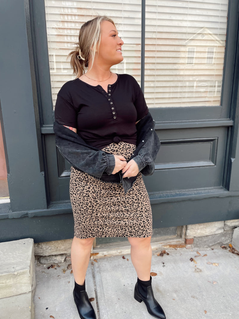 Lina Cheetah Midi Skirt